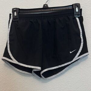 Nike Kids Black Running Shorts with White Piping